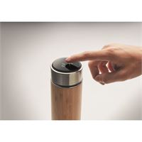 THERMOS CON TERMOMETRO IN ACCIAIO E BAMBOO